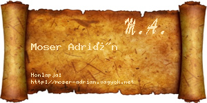 Moser Adrián névjegykártya