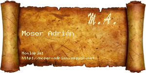 Moser Adrián névjegykártya